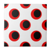 黒と赤の水玉模様 タイル (正面)