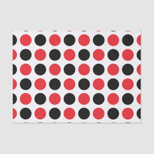 黒と赤の水玉模様 薄葉紙 (正面)