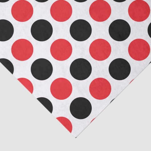 黒と赤の水玉模様 薄葉紙 (詳細)