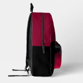 黒と赤の波のアブストラクト絵画 プリントバックパック (左)