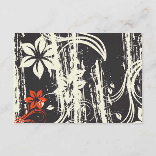 黒と赤の渦巻き式ウェディングレセプションカード エンクロージャーカード (裏面)