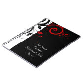 黒と赤の渦巻形のつる植物 ノートブック (左側)