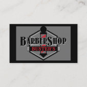 黒と赤の理容師ロゴのパーソナライズ 名刺 (正面)