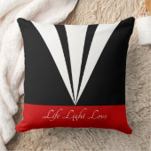 黒と赤の白い光線 クッション (ブランケット)