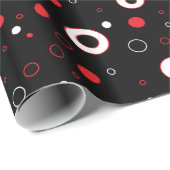 黒と赤の白の水玉模様ギフトラップ ラッピングペーパー (ロールコーナー)