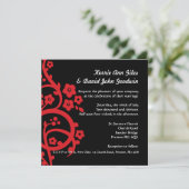 黒と赤の結婚式招待状 招待状 (スタンド正面)