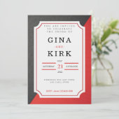 黒と赤の結婚式招待状 招待状 (スタンド正面)