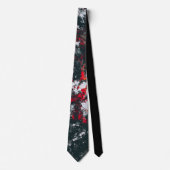 黒と赤の絵を描(ばちゃばちゃ)跳ねる ネクタイ (正面)