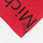 黒と赤の繰り返し名と姓 フリースブランケット (角)