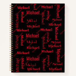 黒と赤の繰り返し名クラスのメモ ノートブック