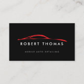 黒と赤の自動詳細、自動修復 名刺 (正面)