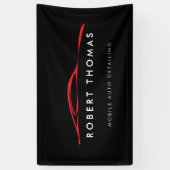 黒と赤の自動詳細、自動修復 横断幕 (縦)