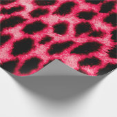 黒と赤の色のヒョウの革のテクスチャ ラッピングペーパー (角)