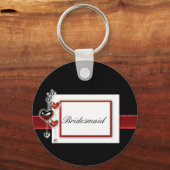 黒と赤の花嫁のキーリング キーホルダー (正面)