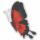 黒と赤の蝶のシール シール (正面)