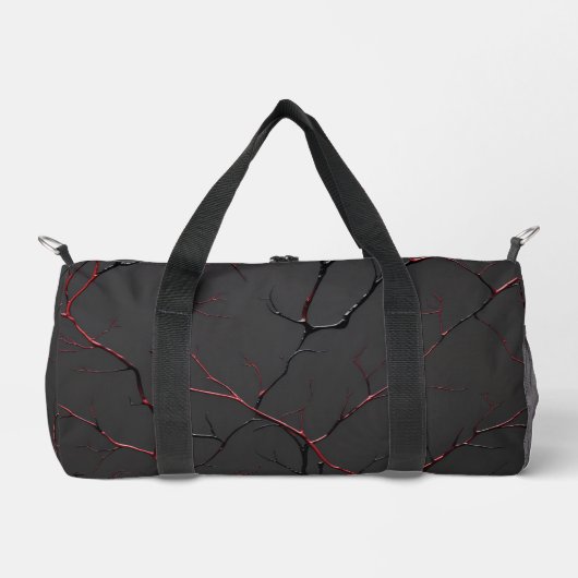 黒と赤の血管 ダッフルバッグ (正面)