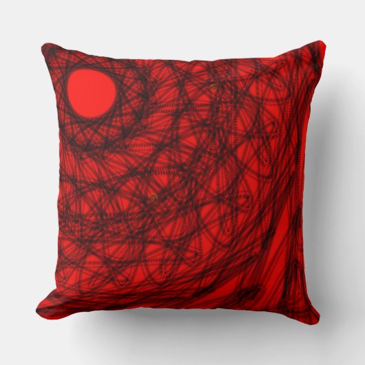 黒と赤の装飾装飾用クッション クッション (正面)