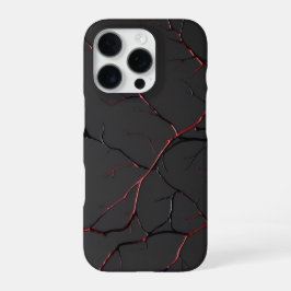 黒と赤の静脈 iPhone 16 PROケース