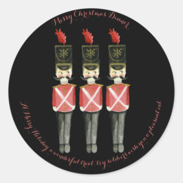 黒と赤の3つのくるみ割り ラウンドシール