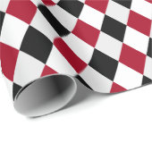 黒と赤のHarlequinダイヤモンドパターン ラッピングペーパー (ロールコーナー)
