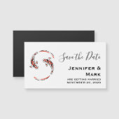 黒と赤アジアのコイ魚の結婚式の日付を保存 (正面/裏面)