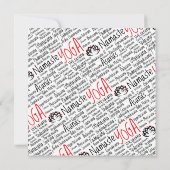 黒と赤エレガントのヨガが蓮の花を演じる 招待状 (裏面)