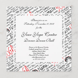 黒と赤エレガントのヨガが蓮の花を演じる 招待状
