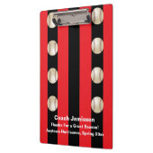 黒と赤ストライプの野球監督感謝してい名前 クリップボード (左)