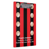 黒と赤ストライプの野球監督感謝してい名前 クリップボード (右)