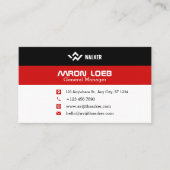 黒と赤モダンパーソナライズされた 名刺 (正面)