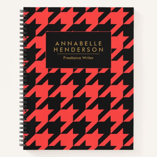 黒と赤千鳥格子の ノートブック (正面)