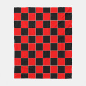 黒と赤市松模様に フリースブランケット (正面)