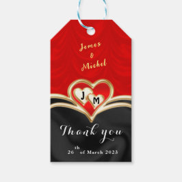 黒と赤結婚の ギフトタグ