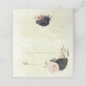 黒と赤面の花ボタニッ結婚クス プレイスカード (外部開封)