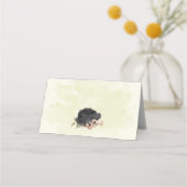 黒と赤面の花ボタニッ結婚クス プレイスカード (裏面)