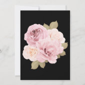 黒と赤面ピンクローズブライダルシャワー招待 招待状 (裏面)