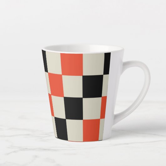 黒と赤 カフェラテマグ (右)