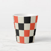 黒と赤 カフェラテマグ (正面)