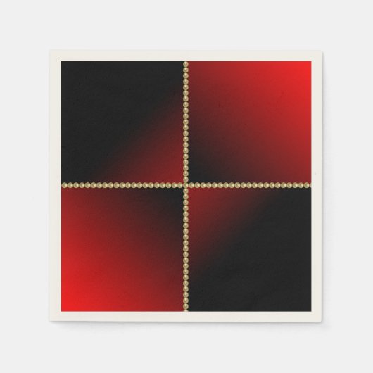 黒と赤 スタンダードカクテルナプキン (正面)