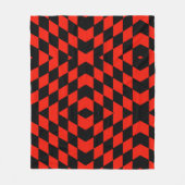 黒と赤 フリースブランケット (正面)