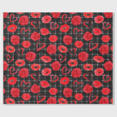 黒と赤 ラッピングペーパー (フラット)