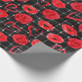 黒と赤 ラッピングペーパー (角)