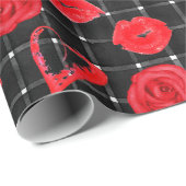 黒と赤 ラッピングペーパー (ロールコーナー)