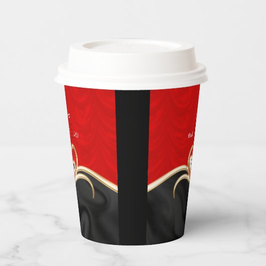 黒と赤 紙コップ (左)