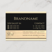 黒と軽い木目木板モノグラム 名刺 (裏面)