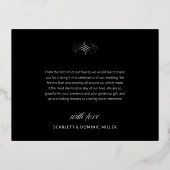黒と輝く書道ありがとう結婚カード 箔招待状ポストカード (裏面)
