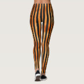 黒と輝く銅オレンジストライプの レギンス (裏面)