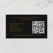黒と金のオンラインRSVP QRコード ウェディング エンクロージャーカード (正面)