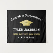 黒と金のカスタムを卒業したおめでとうございます タペストリー (正面(横))