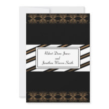 黒と金のゲイウェディング招待状